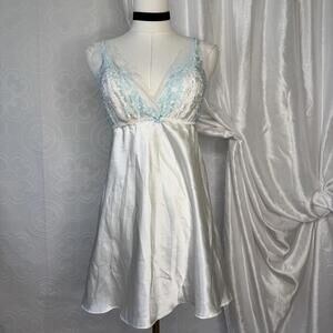 Flora Nikrooz White Babydoll Mini Slip Dress